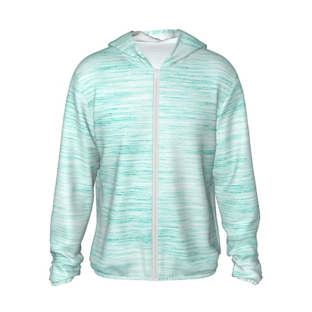 Lsque Blue Bright Pattern UPF 50+ Lightweight Sun Protection Men's Women's Long Sleeve Shirt, Hoodie Performance -Large