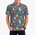 thumbnail image 2 of Balery Cartoon Space Printed Men’s Short Sleeve Polo Shirt, Midweight Men's Shirt,Golf Polo shirts -XX-Large, 2 of 8