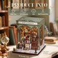 thumbnail image 2 of Kit DIY de Casa de Muñecas Miniatura Cutefun Librería Galería con LED, 2 of 7