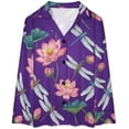 thumbnail image 4 of Top-kevin Women Long Sleeve Pajama Set Comfy Pjs Sets Floral Tiger Cute 2 Piece Lounge Set, 4 of 12