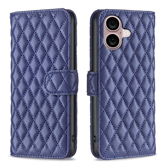 Phone Case for iPhone 16 Plus Wallet PU Leather Case with Card Slots Kickstand Shockproof Magnetic Flip Cell Phone Cover, Blue