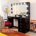 thumbnail image 6 of Boahaus Luna Vanity Desk with Mirror and Lights – 7 Drawer Makeup Vanity Table with Storage and Power Outlet, 6 of 12