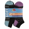 thumbnail image 3 of Fruit of the Loom Women's Soft Flat Knit No Show Socks 10 Pack, 3 of 3
