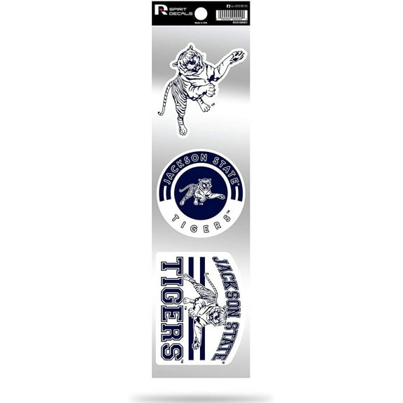 Jackson State Tigers Triple Retro Throwback Spirit Decals Flat Vinyl Auto Home Sticker Sheet University of