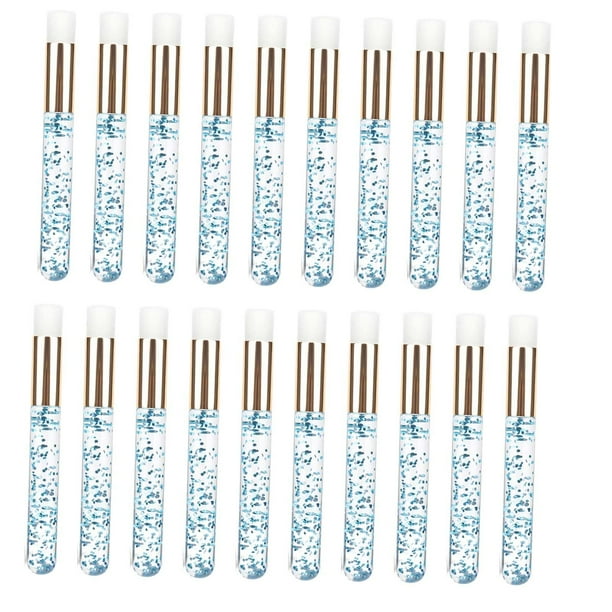 20x cepillos de champú de pestañas portátiles uso en salón de casa lavado de extensiones de pestañas cepillos de pestañas cepillo de limpieza de Azul Sunnimix limpiador de cepillos de lavado
