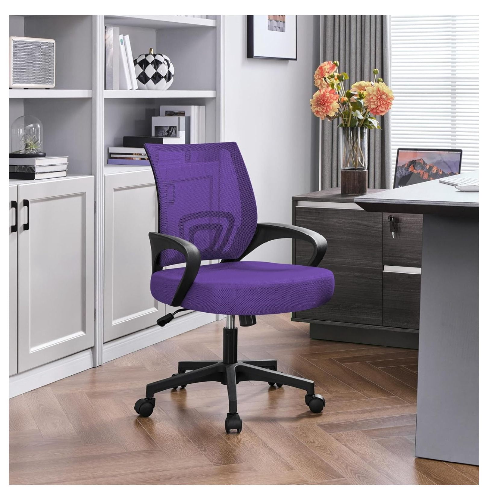 Ergonomic Office Chair Mesh Desk Chair Adjustable Height Lumbar Support Swivel Rolling Chair for Home Office Conference Study