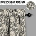 thumbnail image 4 of Boho Rustic Curtains 24" Short - 3 Panel Vintage Wildflower Farmhouse Set with Blooming Botanicals, Rod Pocket, 4 of 5