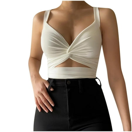 

YFPWM plus size fall Vests for women Sequin Tops Fringe Tops Corset Tops Trendy Tops Solid Sleeveless Vest Tank Crop Tops