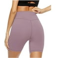 thumbnail image 6 of QLEICOM Womens Athletic Shorts, Plus Size Shorts, Solid Running Shorts Sport Pant Elastic Waist Workout Shorts Yoga Shorts, Running Shorts, Comfy Beach Shorts, Cycling Shorts Purple M, 6 of 6