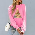 thumbnail image 5 of Xdegoge Merry Christmas Sweatshirt for Women Crew Neck Long Sleeve Tops Xmas Tree Graphic Shirts Merry Women'S Christmas Blouses Christmas Crew Neck Women, Pink XS, 5 of 6