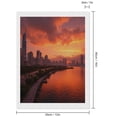 thumbnail image 2 of Diamond Art Kits for Adults, Sunset Over City Skyline River 5D Diamond Painting Kits for Adults Beginners, DIY Full Drill Diamond Painting, Gem Art and Crafts 12x16, 2 of 7