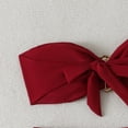 thumbnail image 7 of Hduncf Women's Bikini Set Two Piece Swimsuit Solid Color Strapless Bandeau Ring High Cut Thong Bottom Bathing Suit Red S, 7 of 7