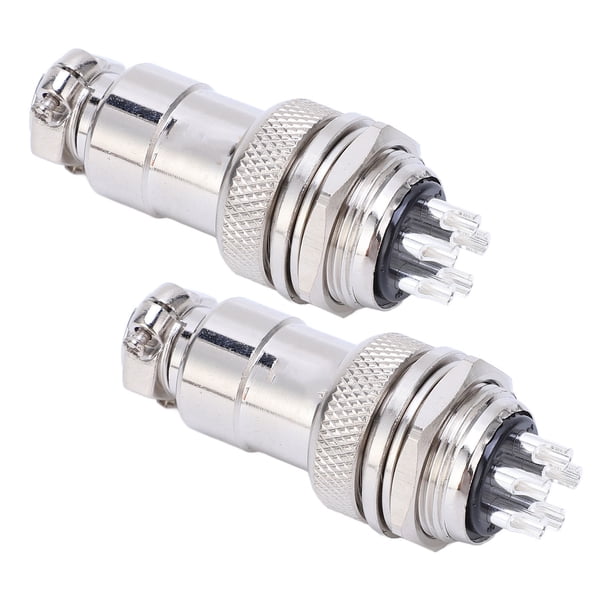 Conector de enchufe de aviación, carcasa de aleación de Zinc, conectores chapados en plata y cobre, 2 uds.
