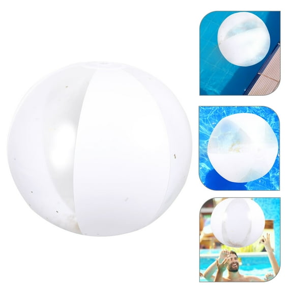 FOMIYES 3Pcs Inflatable Beach Balls for Summer Pool Party Round PVC 14x14in White Gold Sequin