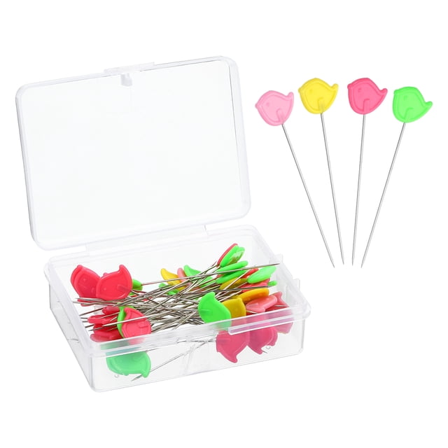 Unique Bargains Straight Pins 200 Pack Multicolor Straight Quilting Pins Bird Head Sewing Pins