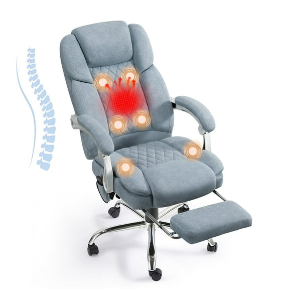 Homrest Executive  Office Chair W/ Adjustable Lumbar Support,Massage Office Chair for Adult,Airy Blue