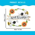 thumbnail image 2 of Hiziwimi Outdoor Wall Decor Metal Vintage flower Fence Decoration, 30cm/11.8" Welcome Sign Door Front Decoration to The Garden / Store / Home Front Feature Decoration (Yellow-Bee), 2 of 7