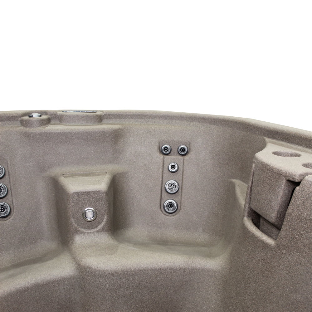 Arise 5‑Person 45‑Jet Plug & Play Hot Tub – 120V/240V, Stainless Steel Heater, Ozone System, Waterfall & LED Lighting (Mocha)