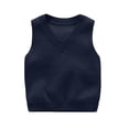 thumbnail image 4 of ibiyuan Boys and Girls Sweater Vest Crewneck Sleeveless School Vests 2026 Fall Winter Cable Top Knitted Pullover Vest, 4 of 7