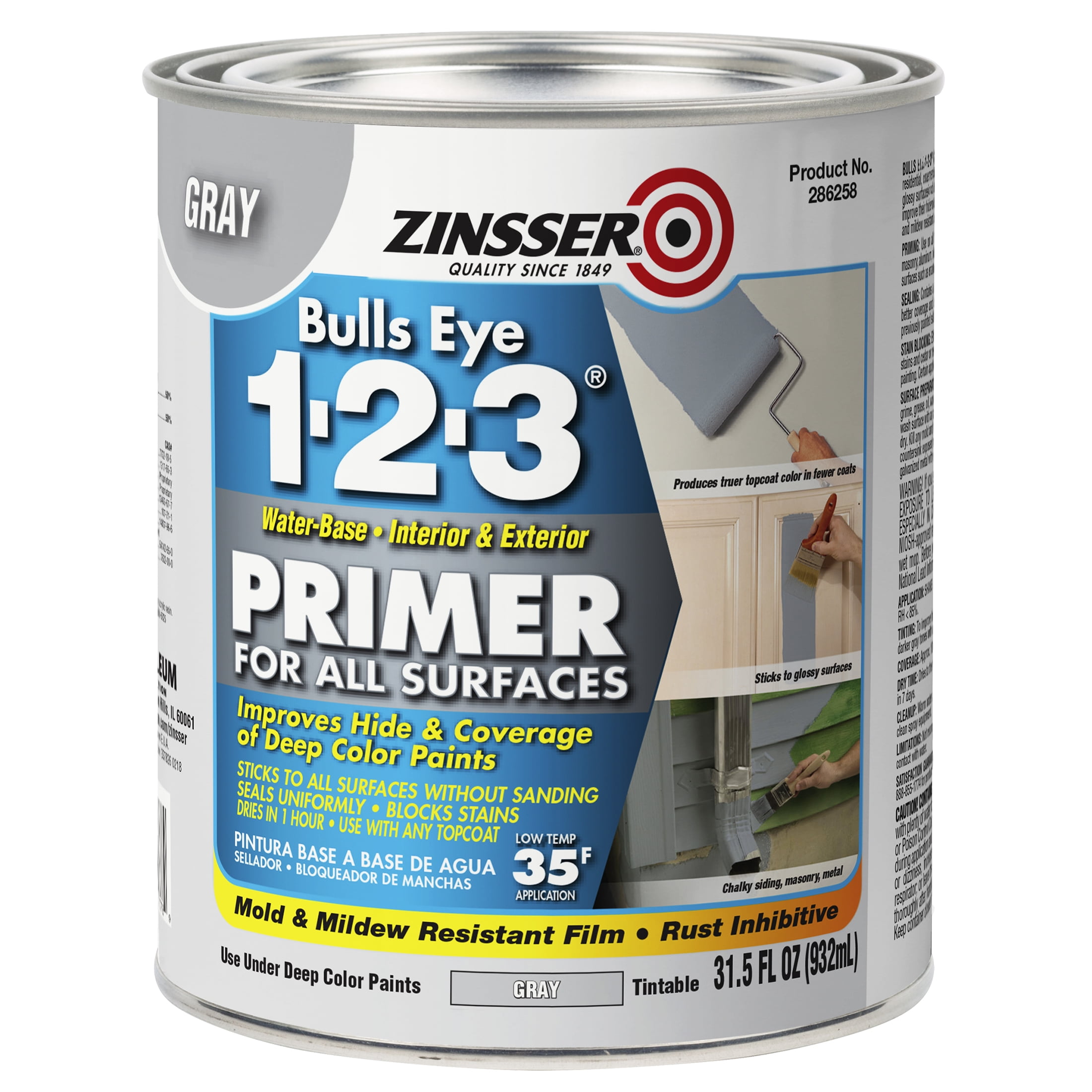 Metal Primer, Water-Base, Gray, 1-Qt. W1280-QT