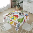 thumbnail image 6 of Children's Day Table Cloth Waterproof Tablecloths, Cartoon Painting Rainbow Rocket Butterfly Tablecloth Dining Table Cover for Kitchen Party Tabletop Outdoor, Square Tablecloth 60x60 Inch, 6 of 9
