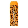 thumbnail image 5 of Razzly Women's Casual Pants Print Trousers Comfortable Stylish Fashion for Everyday Wear Seasonal Celebrations Design for Fall Winter(Orange,S), 5 of 5