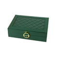 thumbnail image 3 of Jewelry Organizer, box Organizer PU Leather,Small jewelry organizer Boxes Earring Organizer,Trinket Box Traveling Jewlery Case Double Layer,jewelry travel case with Green, 3 of 8