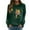 Green, variant on Women Crew Neck Pullover Oversized Sweatshirt for Women Ribbed Women's Casual Round Neck Raglan Long Sleeved Colorful Sunflower Cat Print Pullover Sweatshirt Sweater Xl