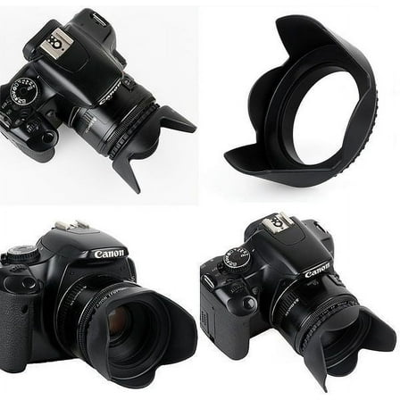 Pro Hard Lens Hood with Collar Clamp for Nikon D3500 (55mm Size)