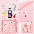 thumbnail image 3 of Bocaoying 3 Pieces Mini Makeup Bag, Travel Makeup Pouch Lazy Cosmetic Bag, Small Portable Toiletry Bag, Waterproof Nylon Mini Lipstick Bag with Zipper for Women and Girls, 3 of 7