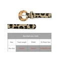 thumbnail image 4 of INSPIRE CHIC Womens Leopard Printed Belts, 0.7" Width Faux Fur Leather Retro Waistband for Jeans Pants Dresses 44.1x0.7"(LxW) Black Khaki, 4 of 6