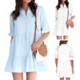 thumbnail image 1 of POINTERTECK Robe d'Été pour Femmes / Robes d'Été pour Femmes / Robes d'Été Blanches Robes d'Été de Grande Taille Robes de Plage pour Femmes Robes d'Été Décontractées pour Femmes 2021 Wrap V Cou Imprimé R, 1 of 7