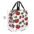 thumbnail image 2 of KLL Hand Drawn Strawberry Print Insulated Lunch Bag Women, Reusable Cute Tote Lunch Box for Adult & Men, Leakproof Cooler Lunch Bags for Work Office Travel Picnic, 2 of 5