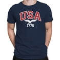 thumbnail image 2 of Smartprints USA 1776 Eagle Patriotic Men's T-shirt, Navy, S, 2 of 3