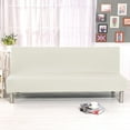 thumbnail image 2 of Stretch Futon Cover Armless Sofa Slipcover Foldable Sofa Bed Covers with Elastic Band, Machine Washable (Beige), 2 of 6