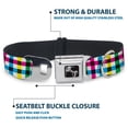 thumbnail image 4 of Buckle-Down Pet Collar, Dog Collar Metal Seatbelt Buckle, Buffalo Plaid White Multi Color, 11 to 16.5 Inches 1.0 Inch Wide, 4 of 8