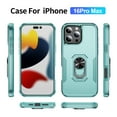 thumbnail image 5 of ELEHOLD Case for iPhone 16 Pro Max, Heavy Duty Shockproof Full Body Case with Built in Metal Ring Holder Kickstand + Screen Protector,F, 5 of 10