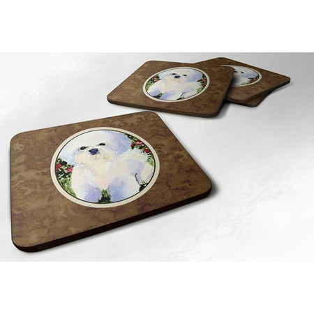 

Carolines Treasures SS8914FC Bichon Frise Foam Coaster Set of 4 3 1/2 x 3 1/2 multicolor
