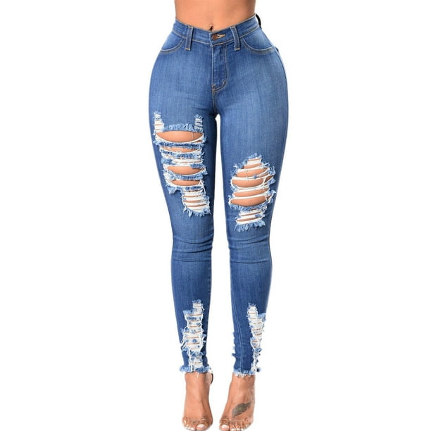 XZNGL Jeans pour Femmes a Taille Haute Jeans Femme Trou Femme Taille Haute Stretch Slim Pantalon Crayon Sexy Jeans a Taille Haute pour Femmes Jeans Stretch pour Femmes Jeans pour Femmes