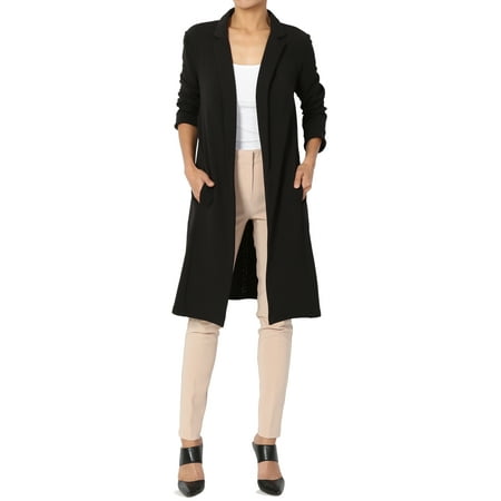 - TheMogan Women's Young Contemporary Layering Stretch Long Blazer Duster Jacket