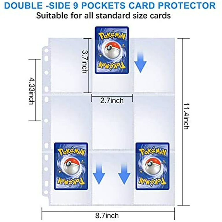 540 Pockets Premium Double Side Trading Card Sleeves Pages for 3