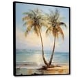 thumbnail image 2 of Designart "Embracing Sunny Palms On Bronze Beach" Palms & Palm Trees Floater Framed Wall Art Prints, 2 of 5