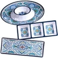 thumbnail image 1 of Talavera 3-Piece Melamine Hostess Serveware Set – Chip & Dip Server, 3-Section Relish Tray, and 19" Rectangular Platter – Colorful Southwest Serving Set for Entertaining & Outdoor Dining, 1 of 4