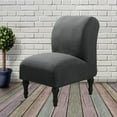 thumbnail image 4 of GUOOL Polyester Fabric Armless Chair Slipcover Furniture Protection Removable Non-Slip Dark Gray, 4 of 9