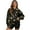 Floral Bee Print Black, variant on SCRAWLGOD American Tribal Blue Black Crewneck Fall Sweatshirts for Women Trendy Women's Long Sleeve Pullover Tops with Pockets Stylish for Daily Wear, Spots, Office, S