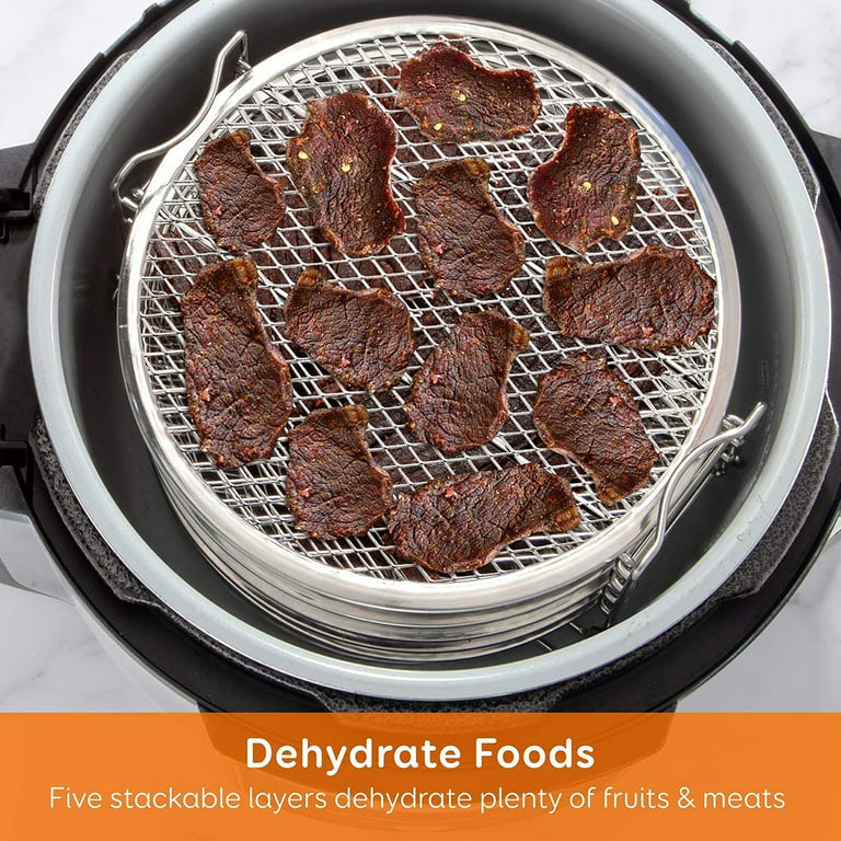 Air Fryer Dehydrator Rack Stainless Steel Dehydrator Rack Grill Round Steam  Grill with Oil Brush and Anti-Scald Clip Stackable - AliExpress