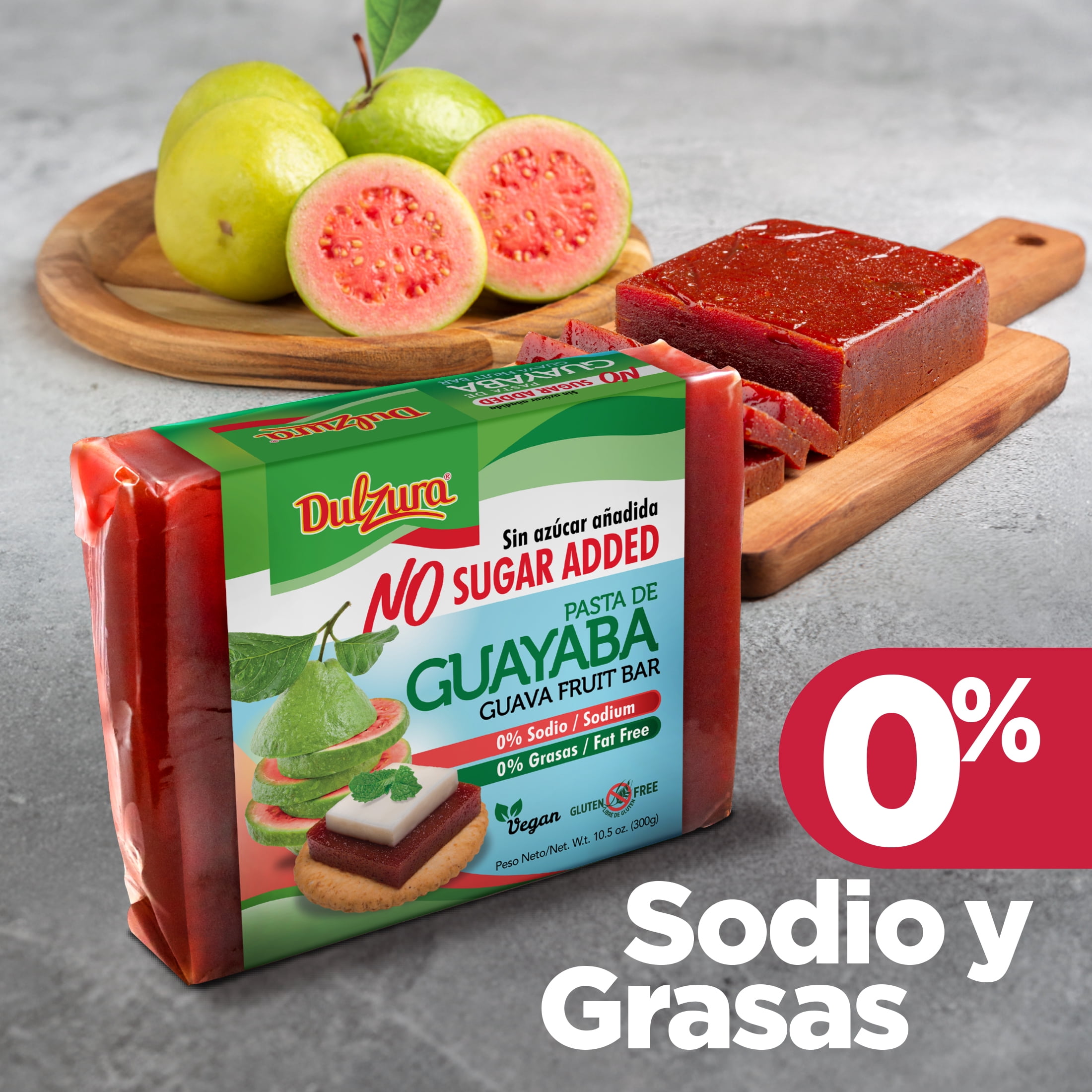 Dulzura Borincana Guava Paste No Sugar Added, 10.5oz (Pack of 1) Vegan, Gluten Free, Non Gmo