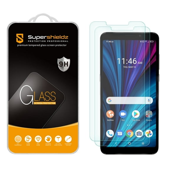 [2-Pack] Supershieldz for Alcatel TCL A3X (A600DL) Tempered Glass Screen Protector, Anti-Scratch, Anti-Fingerprint, Bubble Free