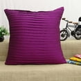 thumbnail image 4 of S4Sassy Decorative Purple Pleated Square Cushion Cover Classic Pillow Case Dupion Sofa Throw 12 x 12, 4 of 5