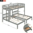 thumbnail image 5 of Wood Twin over Twin & Twin Triple Bunk Bed with Built-In Nightstand, 3 Bed Bunk Bed(Gray), 5 of 9